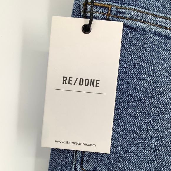 NEW! RE/DONE Size 25 70s Straight Mid 70s Wash Blue Denim Jeans $395 msrp I7-8 - Picture 6 of 9